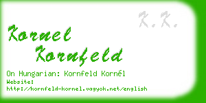 kornel kornfeld business card